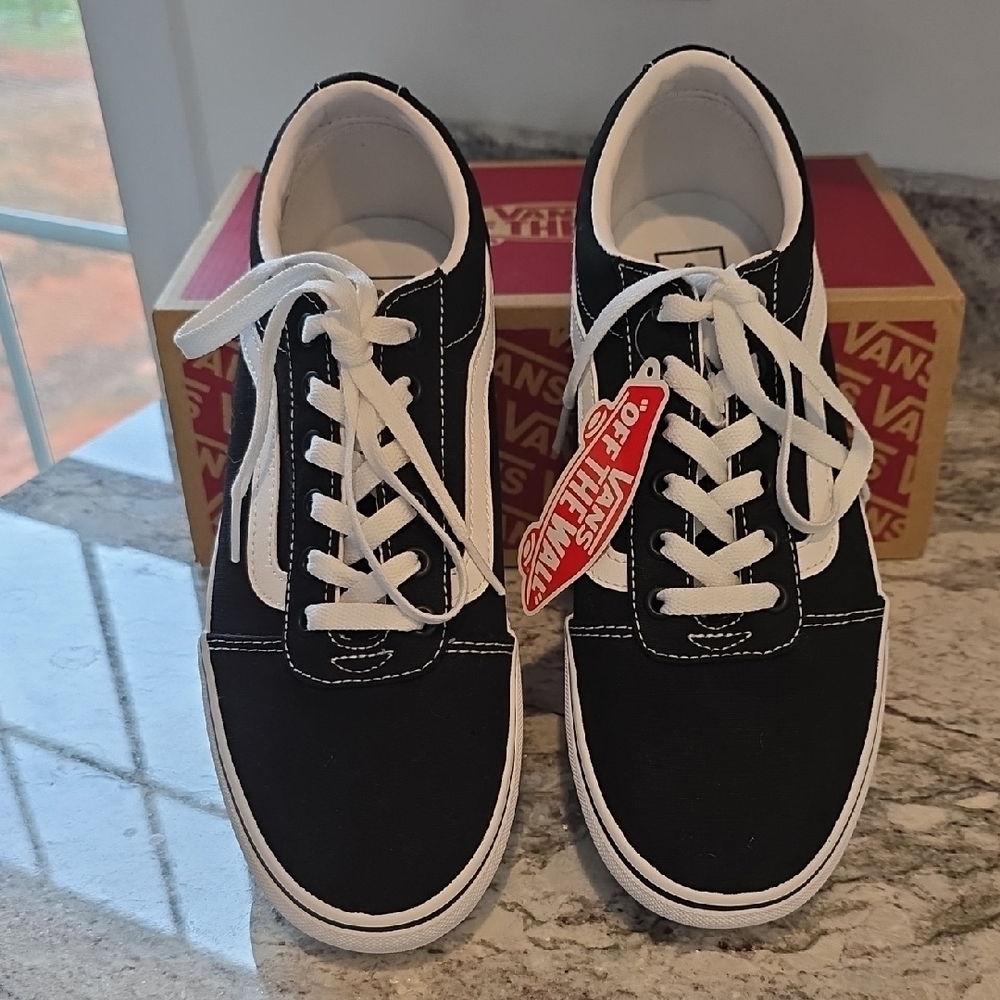 Vans Black & White Old Skool Lace-Up Sneakers